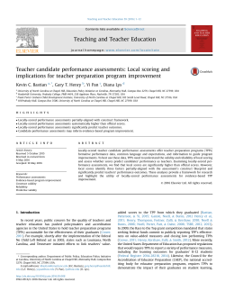 Teacher candidate performance assessments: Local scoring and