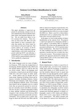 Sentence Level Dialect Identification in Arabic