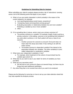 Guidelines for Submitting Data for Analysis When submitting your