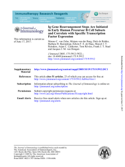 Factor Expression and Correlate with Specific Transcription in Early