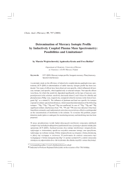 Detremination of Mercury Isotopic Profile by Inductively Coupled