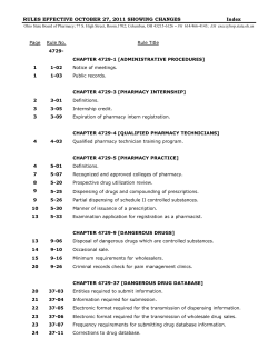 Ohio State Board of Pharmacy Rule 4729