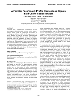 A Familiar Face(book) - Michigan State University