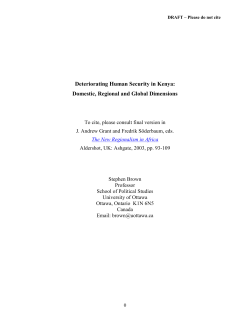 Deteriorating Human Security in Kenya