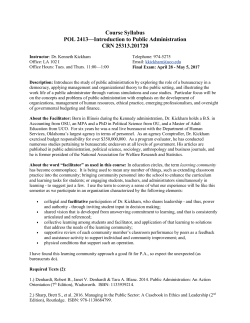Course Syllabus POL 2413&mdash;Introduction to Public