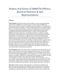 Read the complete Powers and Responsibilities of SMMCTA