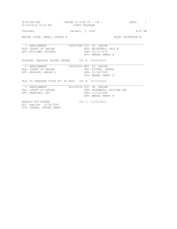 PAGE: 1 01/06/2016 10:43 AM COURT CALENDAR Thursday