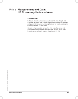 Unit 8 Measurement and Data: US Customary Units