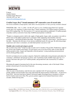 Certified Angus Beef &reg; brand announces 10th consecutive year of