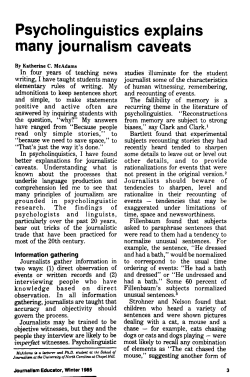 Psycholinguistics explains many journalism caveats