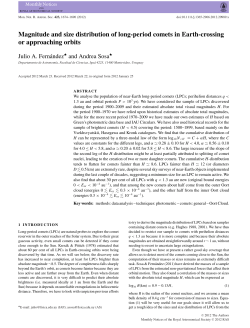 Magnitude and size distribution of longperiod comets in