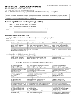 english major &ndash; literature concentration