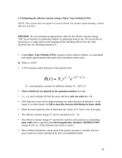 Slater Type Orbitals