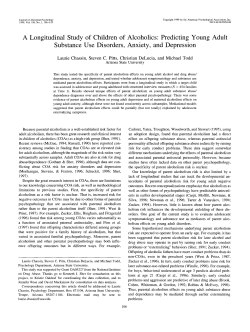 A Longitudinal Study of Children of Alcoholics