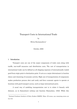 Transport Costs in International Trade