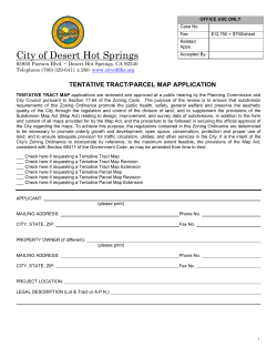 Tentative Tract-Parcel Map Application