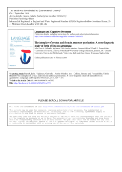 A cross-linguistic study of form effec