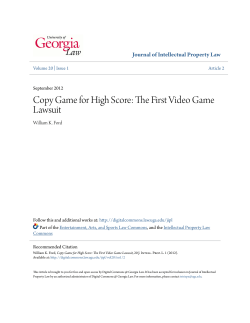 Copy Game for High Score: The First Video Game Lawsuit