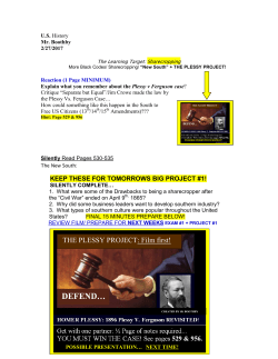 THE PLESSY PROJECT: Film first!