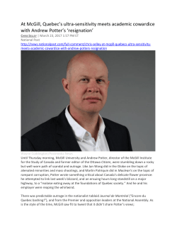 At McGill, Quebec`s ultra-sensitivity meets academic cowardice with