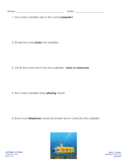 1. How many syllables are in the word computer?