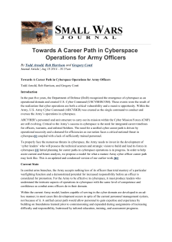 Towards A Career Path in Cyberspace Operations for