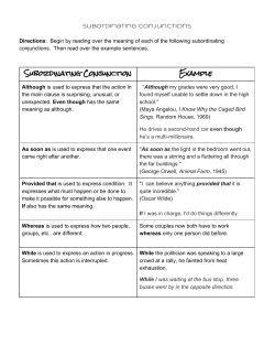 Subordinating Conjunction Example