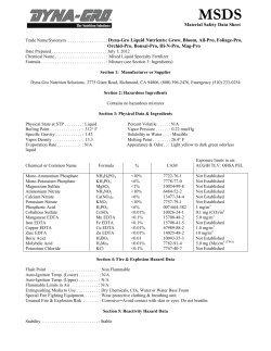 Material Safety Data Sheet