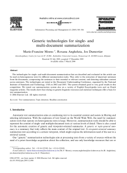 Generic technologies for single- and multi