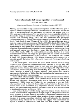 Factors influencing the daily energy expenditure of small mammals