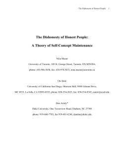 The Dishonesty of Honest People: A Theory of Self