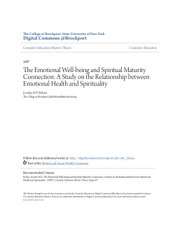 The Emotional Well-being and Spiritual Maturity Connection