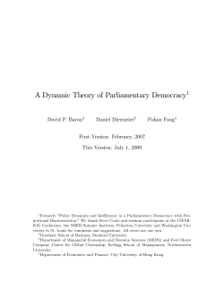 A Dynamic Theory of Parliamentary Democracy