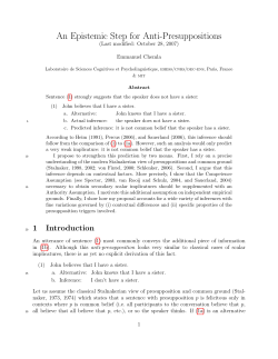 An Epistemic Step for Anti-Presuppositions