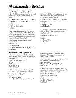 Rotation Examples - The Book of Phyz