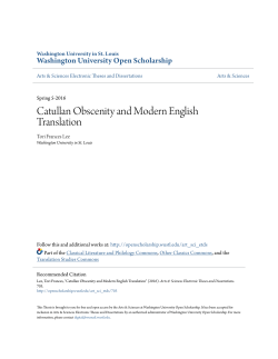Catullan Obscenity and Modern English Translation