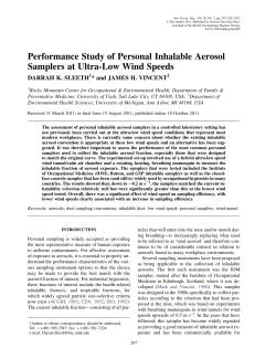 Performance Study of Personal Inhalable Aerosol