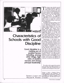 Characteristics of Schools with Good Discipline