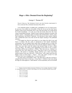 Mapp v. Ohio: Doomed from the Beginning?