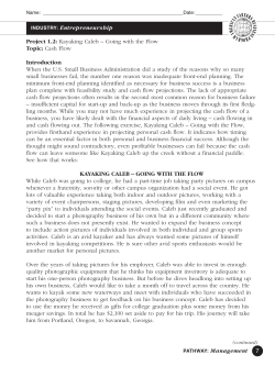 7 Project 1.2: Kayaking Caleb &ndash; Going with the Flow Topic: Cash