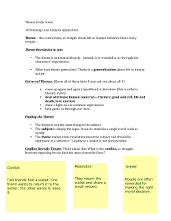 Theme Study Guide Terminology and Analysis Application: Theme