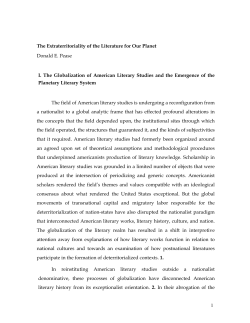 The Extraterritoriality of the Literature for Our Planet