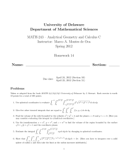 University of Delaware Department of Mathematical Sciences MATH