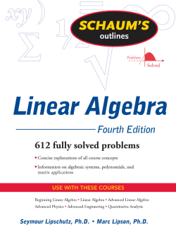Schaum`s Outline of Linear Algebra (4th Edition)