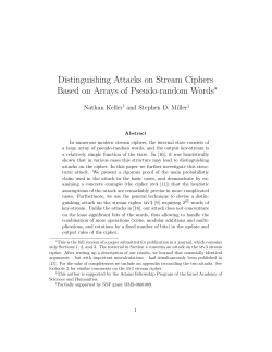 Distinguishing attacks on stream ciphers based on arrays of pseudo