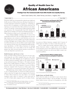 Quality of Health Care for African Americans: A Fact Sheet