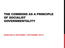 The commons as a principle of socialist governmentality
