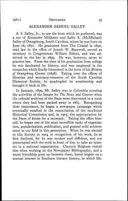 ALEXANDER SAMUEL SALLEY A. S. Salley, Jr., to use the form