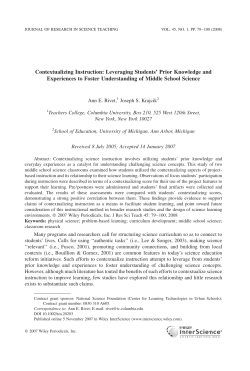 Contextualizing Instruction: Leveraging Students` Prior