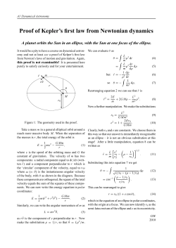 Kepler`s First Law